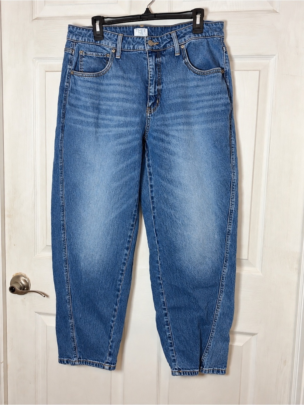 Time and Tru Light-Medium Blue Barrel Jeans